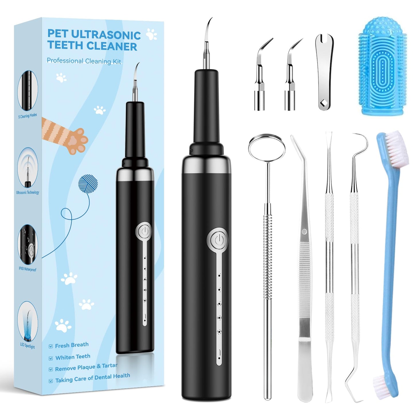 Pet ultrasonic tooth cleaner (5-mode)
